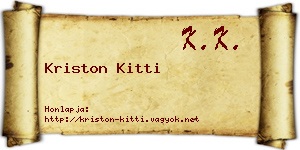 Kriston Kitti névjegykártya